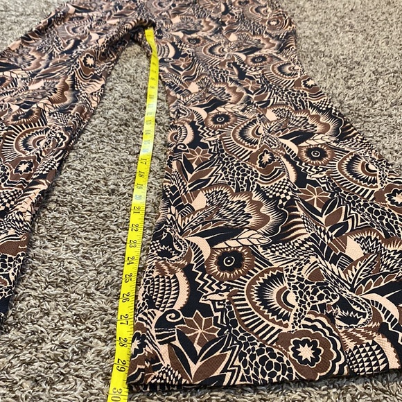 By Anthropologie Drapey Flare Bell Bottom Mod Tropical Tribal Print Pant 14 - Picture 16 of 16